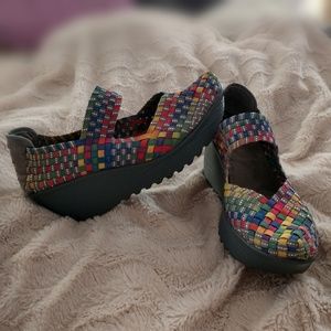St John's Bay rainbow sparkle wedges
